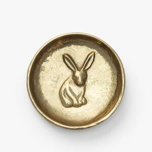 McGee & Co Lapin Brass Catchall Tray Keys Pocket Change Trinket Dish Easter 2025